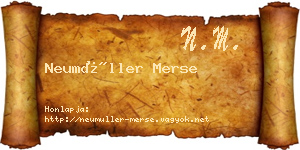 Neumüller Merse névjegykártya